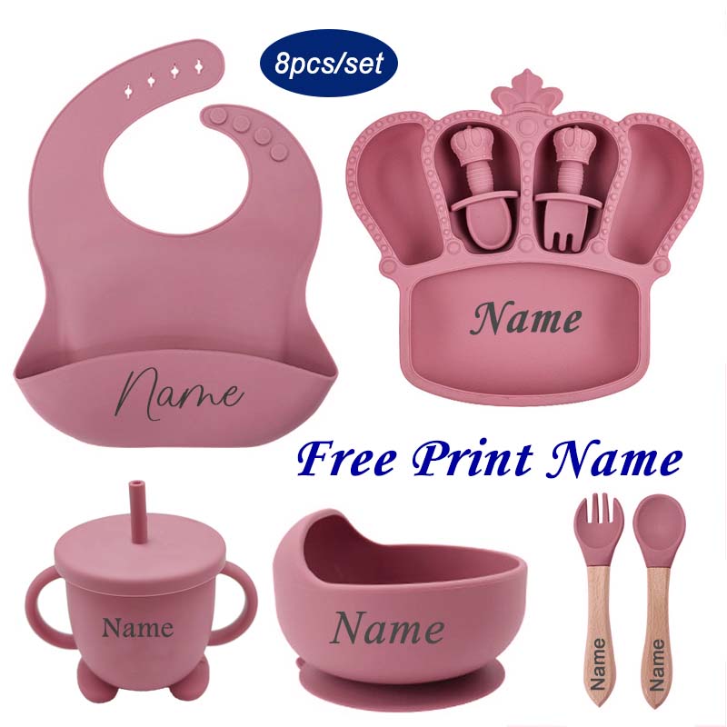 Baby Food Dinner - Nome personalizzato piatto per l'alimentazione del