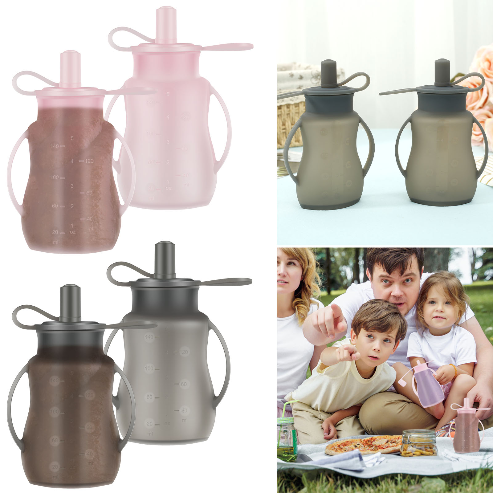 Baby Puree Pouch - 2 sacchetti per l'alimentazione del bambino,